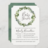 Tuin groen krans Baby shower uitnodiging (Voorkant / Achterkant)