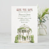 Tuin groen save the date (Staand voorkant)
