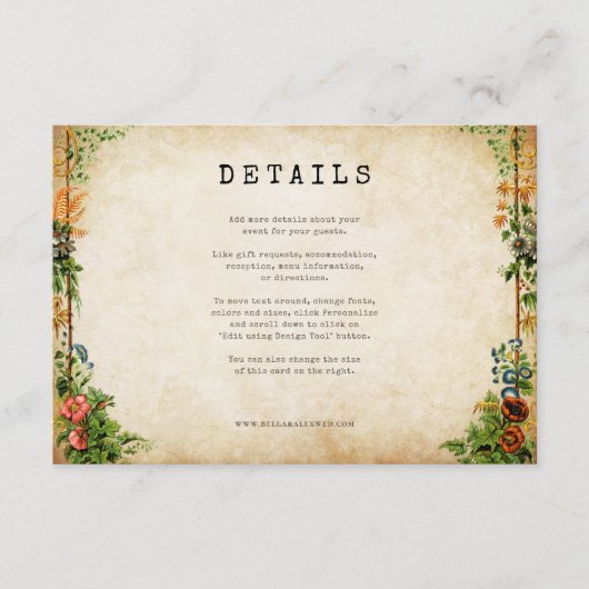  tuin groen stijlvol informatiekaartje (Voorkant)