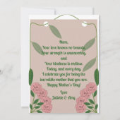 Tuin Groen & Zacht Roze Hart Foto Moederdag Kaart (Achterkant)