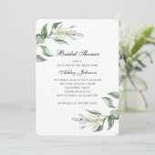 Tuin groene bladeren. Uitnodiging voor bruidsdouch (Staand voorkant)