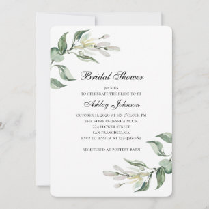 Tuin groene bladeren. Uitnodiging voor bruidsdouch