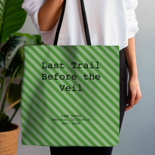 Tuin groene gestreepte bruidsmeisje vrijgezellenfe tote bag
