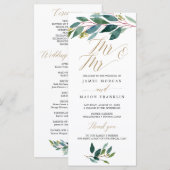 Tuin Groenen Gay Wedding Programma - Mr & Mr. Programmakaart (Voorkant / Achterkant)