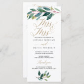 Tuin Groenen Gay Wedding Programma - Mrs & Mrs. Programmakaart (Voorkant / Achterkant)