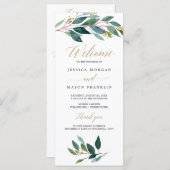 Tuin Groenen Trouwprogramma - Ceremonie Programma Programmakaart (Voorkant / Achterkant)