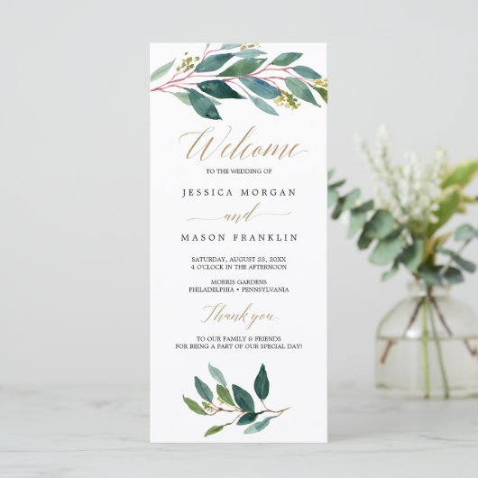 Tuin Groenen Trouwprogramma - Ceremonie Programma Programmakaart (Staand voorkant)