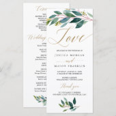 Tuin Groenen Trouwprogramma - Liefde Programmakaart (Voorkant / Achterkant)