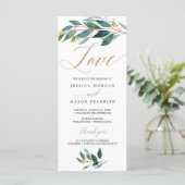 Tuin Groenen Trouwprogramma - Liefde Programmakaart (Staand voorkant)