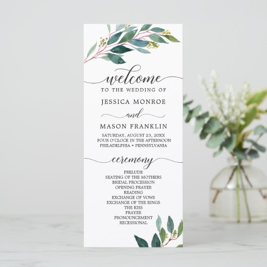 Tuin Groenen Trouwprogramma's Programmakaart (Staand voorkant)