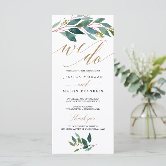 Tuin Groenen Wedding Program - Wij doen Programmakaart (Staand voorkant)