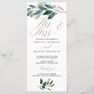 Tuin Groenen Wedding Programma - Mr & Mrs Programmakaart