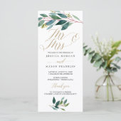 Tuin Groenen Wedding Programma - Mr & Mrs Programmakaart (Staand voorkant)