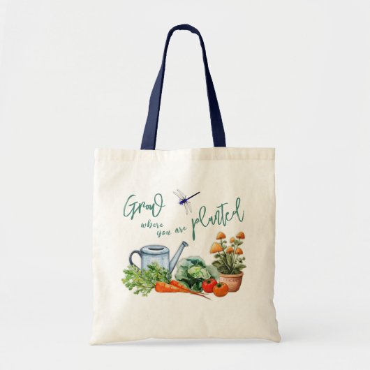 Tuin Groenten Gezegde Watering Can Tote Bag (Voorkant)