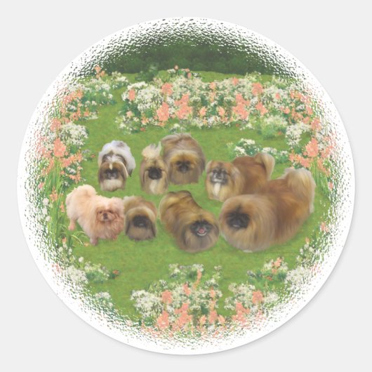 Tuin Groep Ronde Sticker (Voorkant)