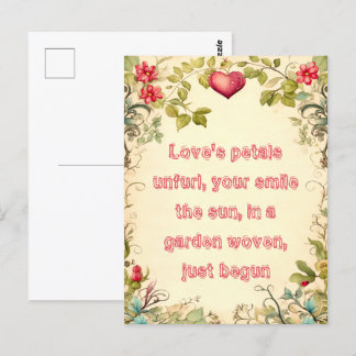 TUIN HART LIJST MET ZOETE LIEFDE QUOTE BRIEFKAART
