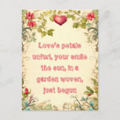  TUIN HART LIJST MET ZOETE LIEFDE QUOTE BRIEFKAART (Voorkant)