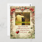 TUIN HART MET FOTO, ZOETE LIEFDE QUOTE BRIEFKAART (Voorkant / Achterkant)