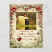 TUIN HART MET FOTO, ZOETE LIEFDE QUOTE BRIEFKAART (Voorkant)