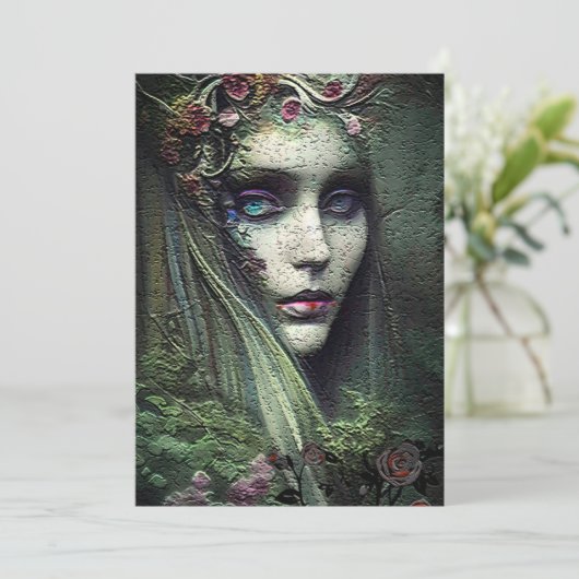 Tuin Heks Halloween Feest Uitnodiging (Staand voorkant)