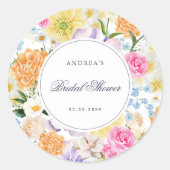 Tuin helder bloem lente zomer bruids douche ronde sticker (Voorkant)