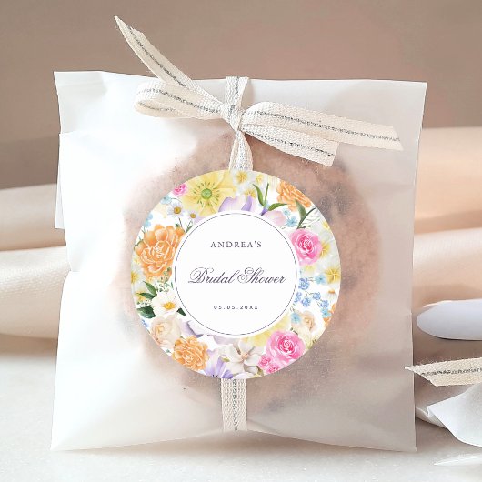 Tuin helder bloem lente zomer bruids douche ronde sticker