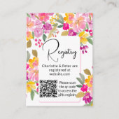 Tuin helder bloemrijk aquarel bruidsregister qr informatiekaartje (Voorkant)