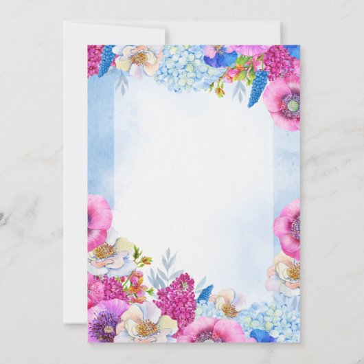 Tuin Heldere Bloemen Bruids Douche Uitnodiging (Achterkant)