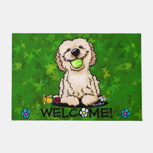 Tuin Helper Goldendoodle Deurmat (Voorkant)