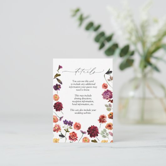 Tuin Herfst Zomer Verbrande Sinaasappel Bruiloft D Informatiekaartje (Staand voorkant)