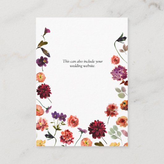 Tuin Herfst Zomer Verbrande Sinaasappel Bruiloft D Informatiekaartje (Achterkant)