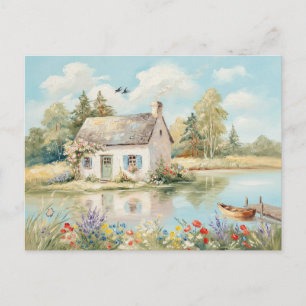 Tuin Huis Meer Natuur Scene Briefkaart