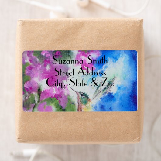 Tuin Hummingbird Bruiloft Retouradres Labels (Insitu)