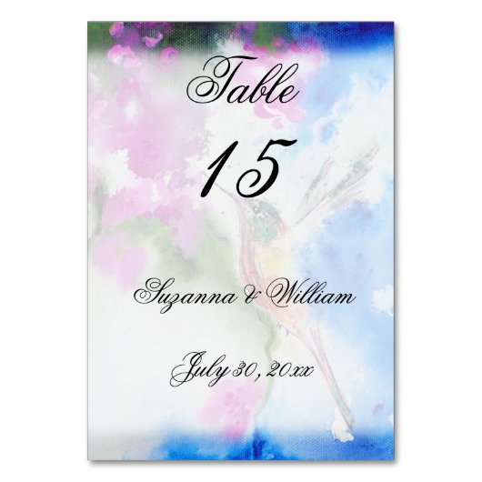 Tuin Hummingbird Trouwtafel Aantal Kaarten (Voorkant)