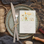 Tuin Huwelijk Eenvoudige Wilde Bloemen Botanisch  Kaart<br><div class="desc">Een eenvoudige en elegante uitnodiging met wilde bloemen en botanische afbeeldingen die perfect is voor een tuin- of buitenhuwelijk.</div>