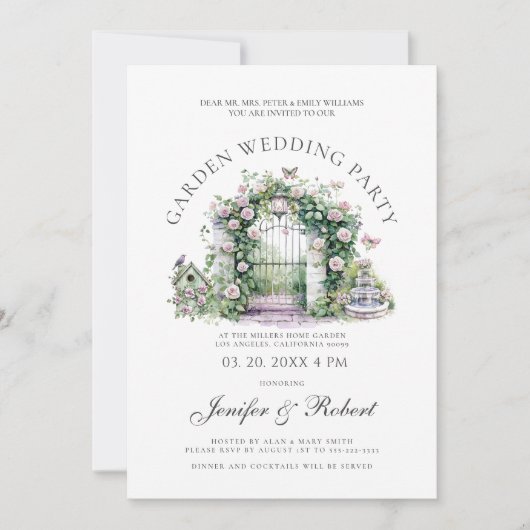 Tuin Huwelijksfeest Bloementuin Tuin Door Kaart (Voorkant)