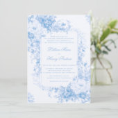 Tuin Iets Blauw Toile Formele bruiloft Kaart (Staand voorkant)