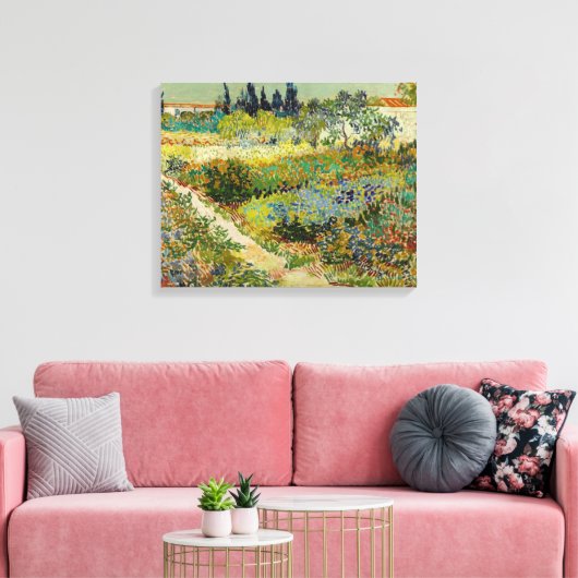 Tuin in Arles | Vincent van Gogh Canvas Afdruk (Insitu (Woonkamer))