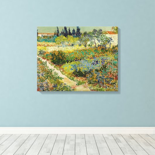 Tuin in Arles | Vincent van Gogh Canvas Afdruk (Insitu (Houten vloer))
