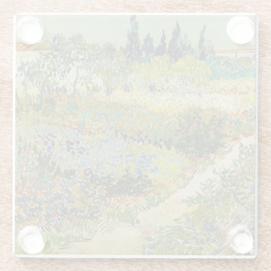 Tuin in Arles | Vincent van Gogh Glazen Onderzetter (Achterkant)