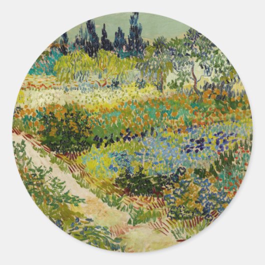 Tuin in Arles | Vincent van Gogh Ronde Sticker (Voorkant)