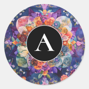 Tuin in Beweging Bloem Mandala Ontwerp Ronde Sticker