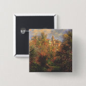 Tuin in Bordighera - Claude Monet - c1900 Vierkante Button 5,1 Cm (Voorkant /achterkant)
