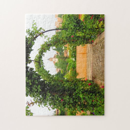 Tuin in de Alhambra, Granada, Spanje - Puzzle Legpuzzel (Verticaal)