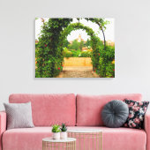 Tuin in het Alhambra, Granada, Spanje - Canvas Afdruk (Insitu (Woonkamer))