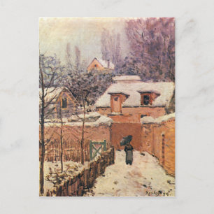Tuin in Louveciennes in de sneeuw Alfred Sisley Briefkaart