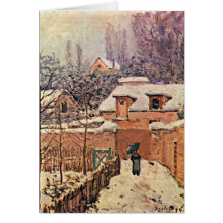 Tuin in Louveciennes, winter door Alfred Sisley