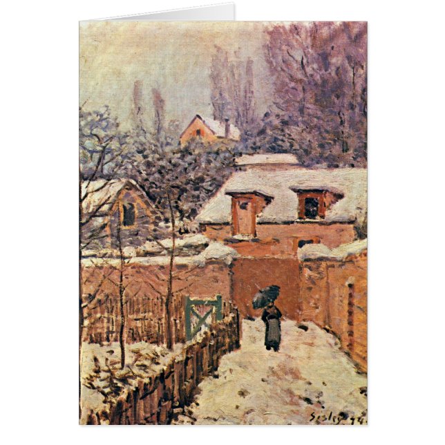 Tuin in Louveciennes, winter door Alfred Sisley (Voorkant)