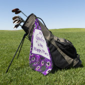 Tuin in mijn Happy Place, heldere Paarse ventilato Golfhanddoek (Groen)