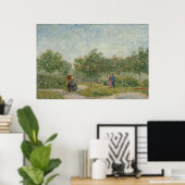 Tuin in Montmartre met Lovers van Van Gogh Poster (Thuiskantoor)